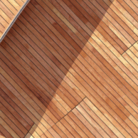 aerial view of a composite decking area